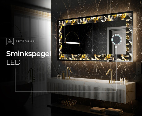 Dekorativ Spegel Med Belysning - Floral Symmetries #9