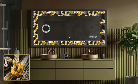 Dekorativ Spegel Med Belysning - Floral Symmetries