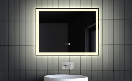 Spegel Med LED-Belysning L01 80x60 cm, Touch-Brytare, Värmemattor