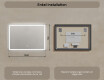Badrumsspegel med LED-belysning Spegel 100x70cm med Dual color, Touch-brytare, Värmemattor, Bluetooth högtalare L141 #8