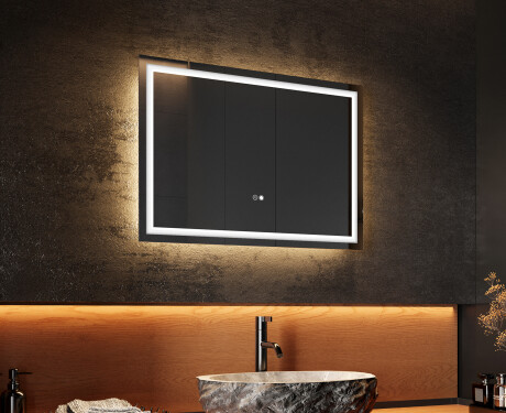 Badrumsspegel med LED-belysning Spegel 70x50cm med Dual color, Touch-brytare, Värmemattor - L49 #2