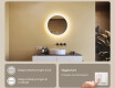 Rundt LED-upplyst badrumsspegel 60 cm med Dual color, Touch-brytare #4
