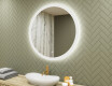 Rundt badrumsspegel med LED-belysning 80 cm med Dual color, Touch-brytare
