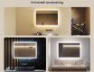 Rektangulärt LED-upplyst badrumsspegel 100x70 cm med Dual color, Touch-brytare #2