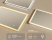 Rektangulärt LED-upplyst badrumsspegel 100x70 cm med Dual color, Touch-brytare #3