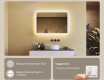 Rektangulärt LED-upplyst badrumsspegel 100x70 cm med Dual color, Touch-brytare #4