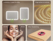 Rektangulärt LED-upplyst badrumsspegel 100x70 cm med Dual color, Touch-brytare #5