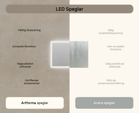 Rektangulärt LED-upplyst badrumsspegel 100x70 cm med Dual color, Touch-brytare #6