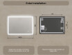 Rektangulärt LED-upplyst badrumsspegel 100x70 cm med Dual color, Touch-brytare #7
