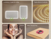 Rektangulärt badrumsspegel med LED-belysning 120x70 cm med Dual color, Touch-brytare #5