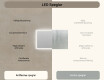 Rektangulärt badrumsspegel med LED-belysning 120x70 cm med Dual color, Touch-brytare #6