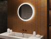 Runda badrumsspeglar med LED-belysning 60 cm med Dual color, Touch-brytare, Värmemattor