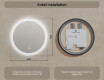Runda badrumsspeglar med LED-belysning 60 cm med Dual color, Touch-brytare, Värmemattor #8