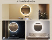 Rundt badrumsspegel med LED-belysning 80 cm med Dual color, Touch-brytare, Värmemattor #2