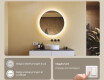 Rundt badrumsspegel med LED-belysning 80 cm med Dual color, Touch-brytare, Värmemattor #4