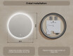 Rundt badrumsspegel med LED-belysning 80 cm med Dual color, Touch-brytare, Värmemattor #8