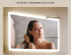 Rektangulärt LED-badrumsspegel 80x60 cm med Dual color, Touch-brytare, Värmemattor #5