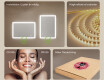Rektangulärt badrumsspegel med LED-belysning 100x70 cm med Dual color, Touch-brytare, Värmemattor #6