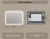 Rektangulärt badrumsspegel med LED-belysning 100x70 cm med Dual color, Touch-brytare, Värmemattor #8