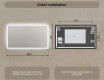 Rektangulärt LED-upplyst badrumsspegel 120x70 cm med Dual color, Touch-brytare, Värmemattor #8