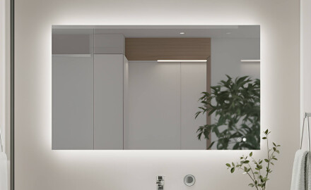 Rektangulär badrumsspegel med LED-belysning 80x60/60x80 cm, dubbelfärg, beröringsströmbrytare, värmematta