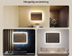 Avrundat badrumsspegel med LED-belysning, 80×60 cm, tvåfärgad, touch‑strömbrytare, värmematta #2