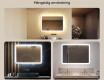 Avrundat badrumsspegel med LED‑belysning, 100×70 cm, tvåfärgad, touch‑strömbrytare, värmematta #2
