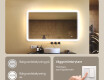 Avrundat badrumsspegel med LED‑belysning, 120×70 cm, tvåfärgad, touch‑strömbrytare, värmematta #4