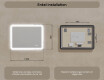 Avrundat badrumsspegel med LED‑belysning, 120×70 cm, tvåfärgad, touch‑strömbrytare, värmematta #8