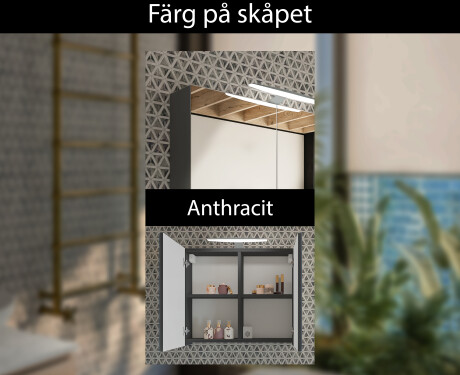 Badrumsskåp med LED - Anthracit Mateo 70 x 60 cm #6