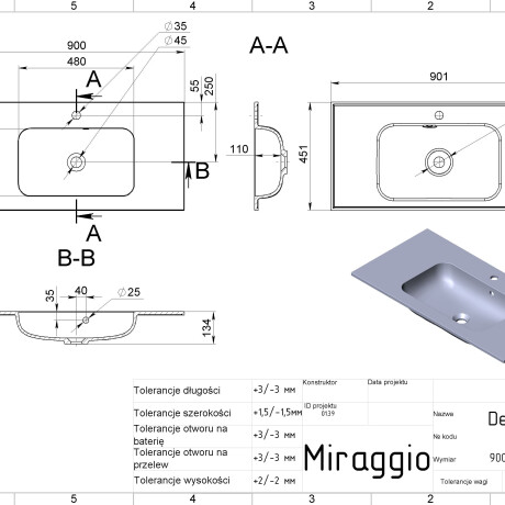 Handfat DELLA 900 MIRASOFT #1