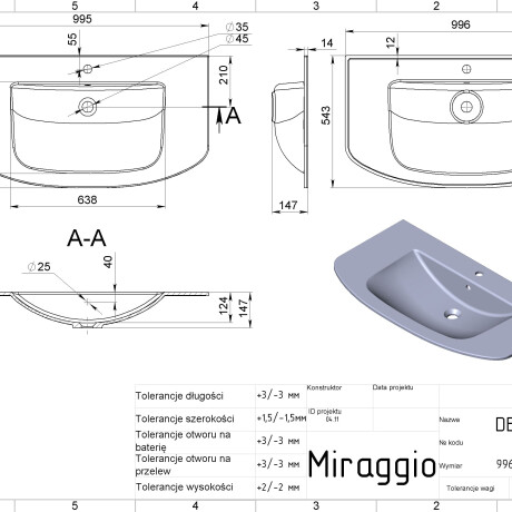 Handfat DEA 1000 MIRASOFT #1