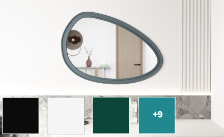 Asymmetrisk spegel med dekorativ MDF-ram L304