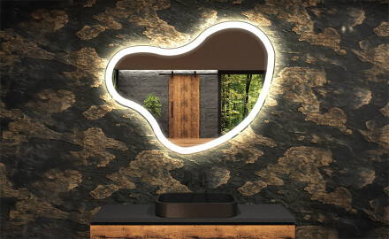LED Badrumsspegel med oregelbunden form N222