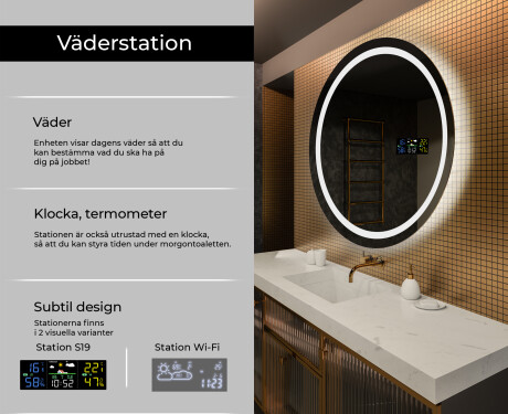 Rund badrumsspegel med LED-belysning Spegel L33 #2