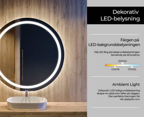 Rund badrumsspegel med LED-belysning Spegel L33 #4