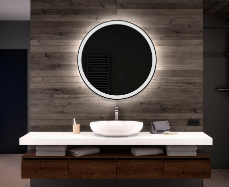 Rund badrumsspegel med LED-belysning Spegel L76