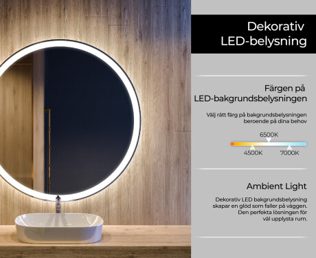 Rund badrumsspegel med LED-belysning Spegel L76 #4