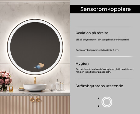 Rund badrumsspegel med LED-belysning Spegel L76 #6