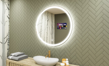 Rund badrumsspegel med LED-belysning Spegel L76 90cm - SmartScreen, DualColor