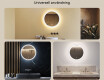 Runda badrumsspeglar med LED-belysning  med Dual color, Touch-brytare, Värmemattor #2