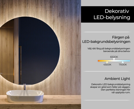 Rund badrumsspegel med LED-belysning Spegel L82 #4