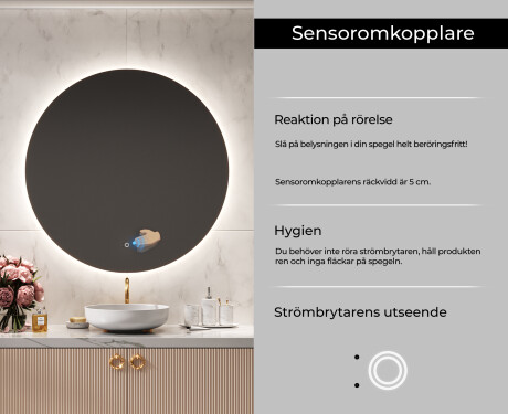 Rund badrumsspegel med LED-belysning Spegel L82 #6