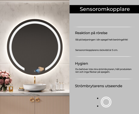 Rund badrumsspegel med LED-belysning Spegel L96 #6