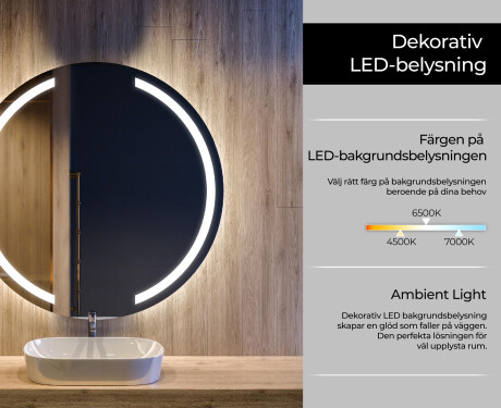 Rund badrumsspegel med LED-belysning Spegel L97 #4