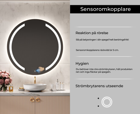 Rund badrumsspegel med LED-belysning Spegel L97 #6