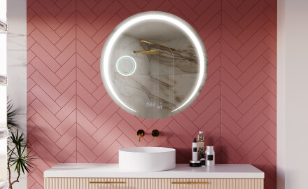 Rund badrumsspegel med LED-belysning Spegel L98
