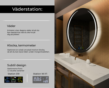 Rund badrumsspegel med LED-belysning Spegel L99 #2