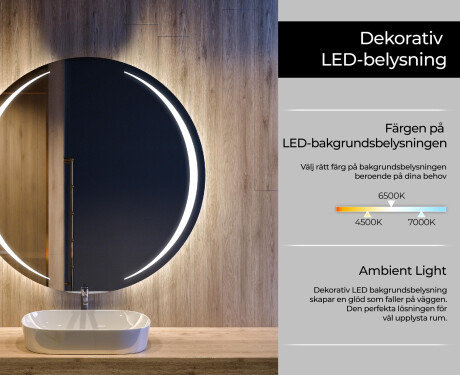 Rund badrumsspegel med LED-belysning Spegel L99 #4