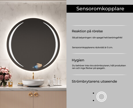 Rund badrumsspegel med LED-belysning Spegel L99 #6